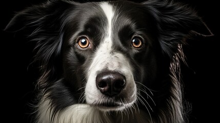 Sticker - Emotion photo down black and white border collie