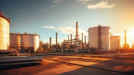 Station storage tank oil factory during refinery Petrochemistry industry in gas site distillery.