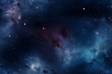 Wall Mural - seamless texture and full-frame background of starry night sky and outer space. neural network gener