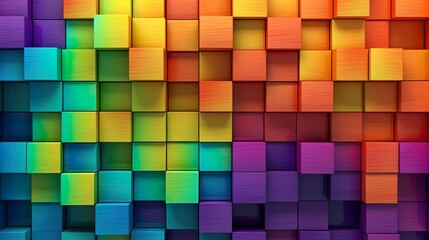 Wall Mural - Abstract colorful background with squares made with Ai generative technology