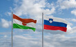 Slovenia and Niger flags, country relationship concept