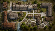 DnD Map Large Medieval Village Aerial View