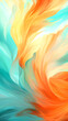 Explore the Turquoise Water Art enriched with Tangerine, a distinctive abstract design for your creative projects.