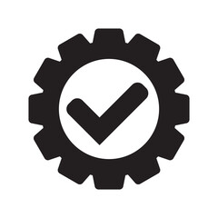 Canvas Print - Check mark in gear icon, cog  with check icon.