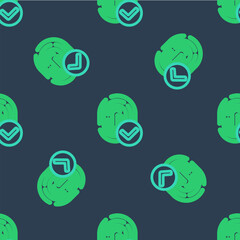 Poster - Line Fingerprint icon isolated seamless pattern on blue background. ID app icon. Identification sign. Touch id. Vector