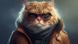 © Imagecreator - Portrait einer Katze lustige Tiere für Karte Grußkarte skurril Chef mit Kleidung Generative AI