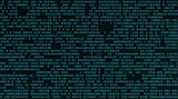Fototapeta  - Blue and black binary code background