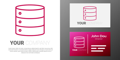 Poster - Logotype line Server, Data, Web Hosting icon isolated on white background. Logo design template element. Vector