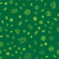 Poster - Set line Fast payments, Financial growth decrease and No money on seamless pattern. Vector