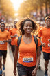 © alexx_60 - Triumph of Sports: Joyful Young Afro-American Woman Finishes Urban Mass Run