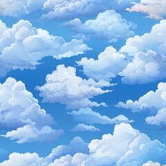 Sticker - Tilable Cloud Texture for Seamless Virtual Backgrounds Pattern