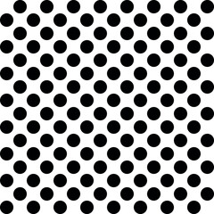 Wall Mural - Polka dot pattern, black round dots on white background - dotted seamless repeatable texture background