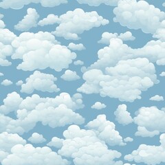 Canvas Print - Seamless tilable cloud texture for virtual environments.