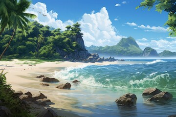 Canvas Print - Sandy beaches and clear waters of the coast.