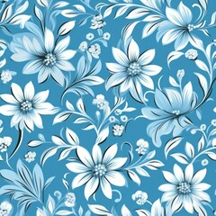 Wall Mural - Seamless Floral Pattern for Tablecloths