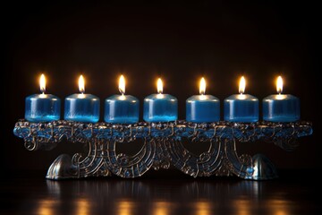 Canvas Print - Glittering Hanukkah Candelabrum