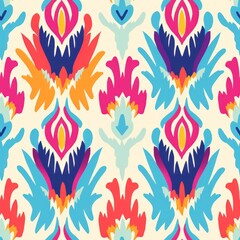 Wall Mural - Seamless Ikat Beach Towel Pattern - Perfect for the Beach!