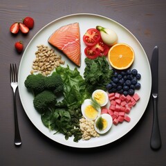 Canvas Print - Artfully plated nutritious meal brings balance to your diet.