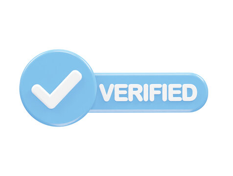 Verified icon render illustration 3d element rendering