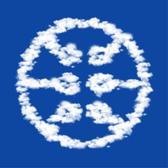 Poster - Clouds in the shape of a microcircuit symbol on a blue sky background. A symbol consisting of clouds in the center. Vector illustration on blue background