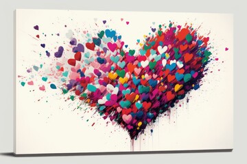 Poster - Valentine's Day abstract background with colorful hearts