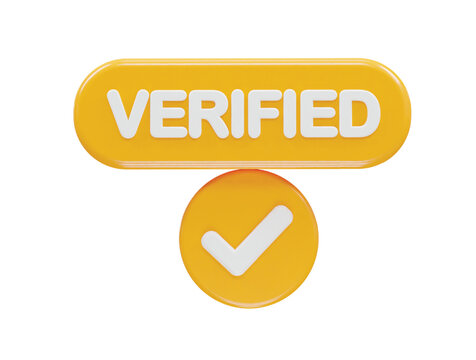 Verified icon render illustration 3d element rendering