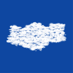 Poster - Clouds in the shape of a handshake symbol on a blue sky background. A symbol consisting of clouds in the center. Vector illustration on blue background