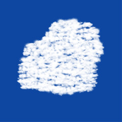 Poster - Clouds in the shape of a boxing gloves symbol on a blue sky background. A symbol consisting of clouds in the center. Vector illustration on blue background