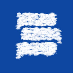 Wall Mural - Clouds in the shape of a discussion symbol on a blue sky background. A symbol consisting of clouds in the center. Vector illustration on blue background