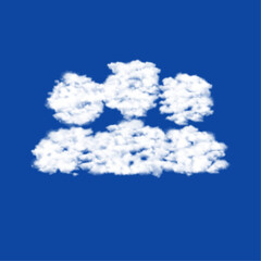 Poster - Clouds in the shape of a people symbol on a blue sky background. A symbol consisting of clouds in the center. Vector illustration on blue background