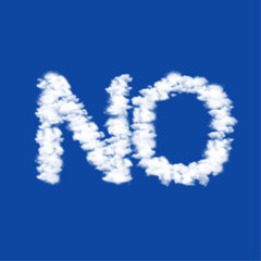 Poster - Clouds in the shape of a no symbol on a blue sky background. A symbol consisting of clouds in the center. Vector illustration on blue background