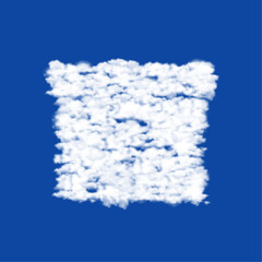 Poster - Clouds in the shape of a gift box with a question symbol on a blue sky background. A symbol consisting of clouds in the center. Vector illustration on blue background