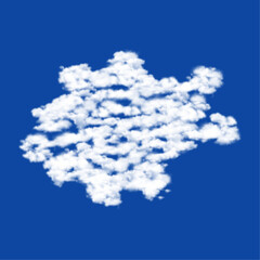 Poster - Clouds in the shape of a digital tech symbol on a blue sky background. A symbol consisting of clouds in the center. Vector illustration on blue background