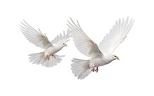 Two White Doves Are Flying. Generative AI