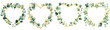 A watercolor eucalyptus leaves wreath frame, love shape golden border Botanical Illustration elegant watercolor illustration , eucalyptus leaves wreath isolated transparent background, PNG