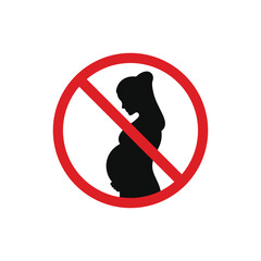 No pregnant women allowed icon sign symbol isolated on white background