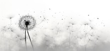 Black And White Image Of A Dandelion