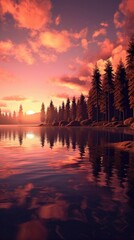 Wall Mural - sun down on the ocean side
