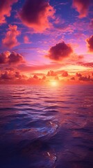 Wall Mural - sun down on the ocean side