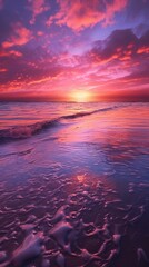 Wall Mural - sun down on the ocean side