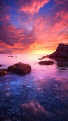 Wall Mural - sun down on the ocean side