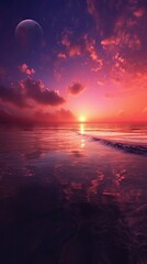 Wall Mural - sun down on the ocean side