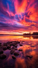 Wall Mural - sun down on the ocean side