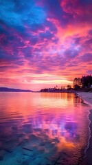 Wall Mural - sun down on the ocean side