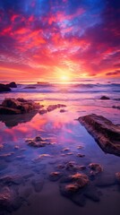 Wall Mural - sun down on the ocean side