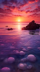 Wall Mural - sun down on the ocean side