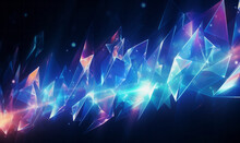 Abstract Trendy Crystal Light Background. Light Reflections On Cut Glass