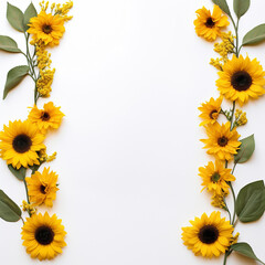 Wall Mural - Sunflower border to make your life more meaningful