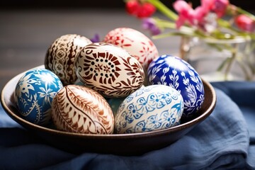 Wall Mural - easter eggs painted in various colors and patterns