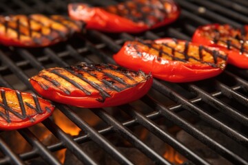 Poster - dark char lines on grilled red bell pepper